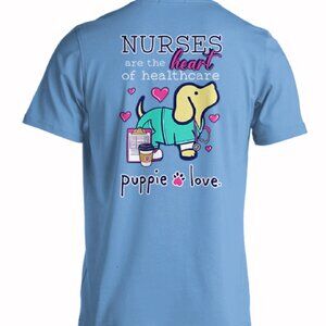 Puppie Love Dog Nurses Are Heart of Healthcare Short Sleeve T-Shirt - NEW